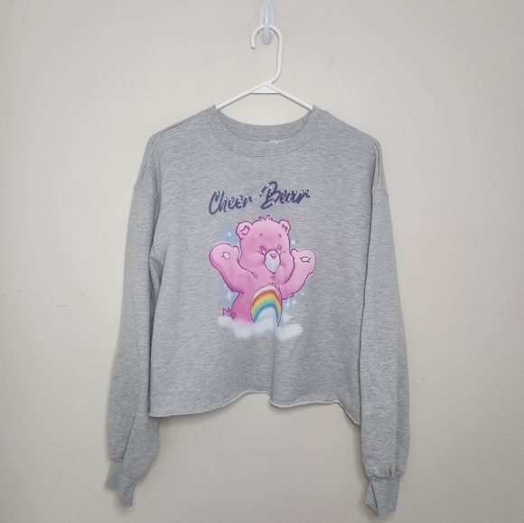Women's Care Bears Cheer Bear Cropped Sweatshirt Sz XXL - Picture 1 of 9